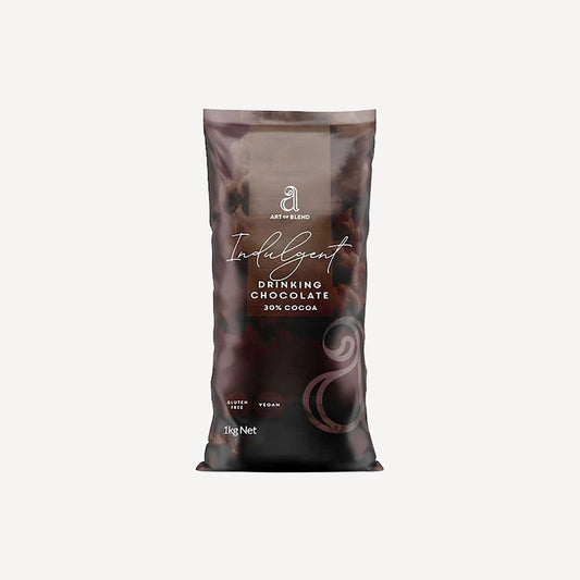 Bag of Art of Blend Indulgent Drinking Chocolate on a white background